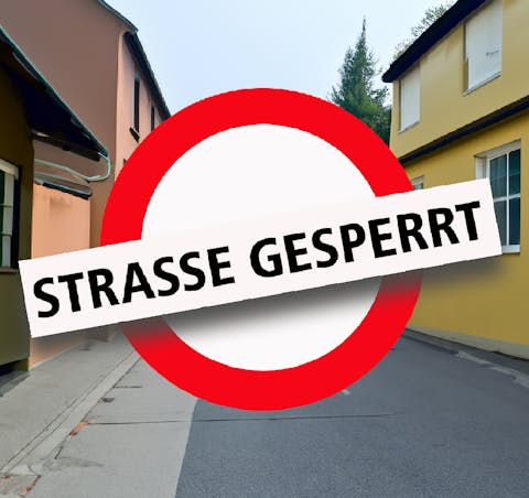 Straßensperrung in Borsdorf