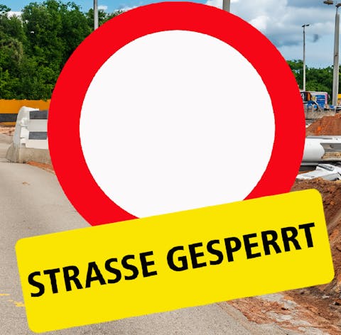 Straßensperrung in Panitzsch