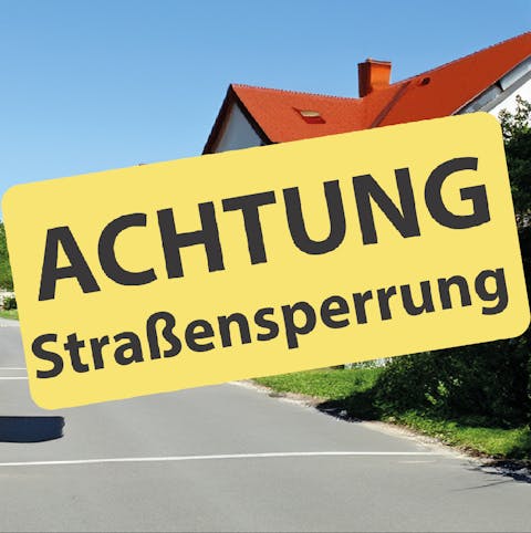 Straßensperrung Querstraße / Borsdorf OT Panitzsch