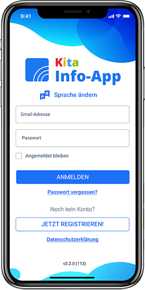 iPhone Darstellung der Kita-Info-App