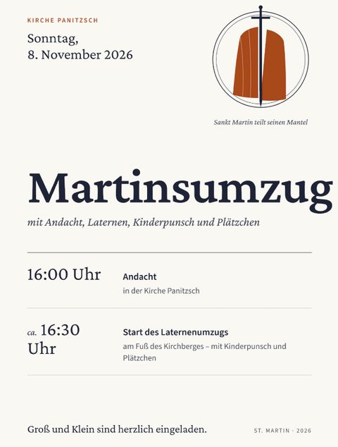 Martinsumzug, Kirche Panitzsch